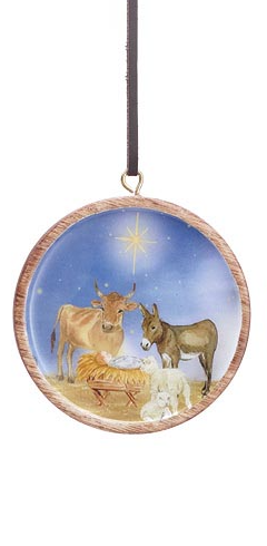 Assorted Round Religious Scene Ornament