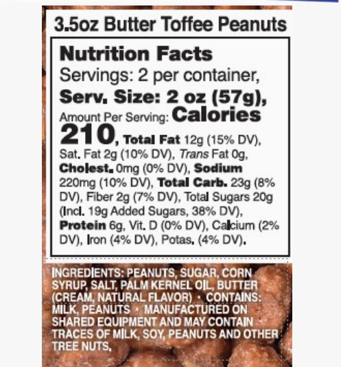 Mascot Butter Toffee Peanuts Grab and Go Bag