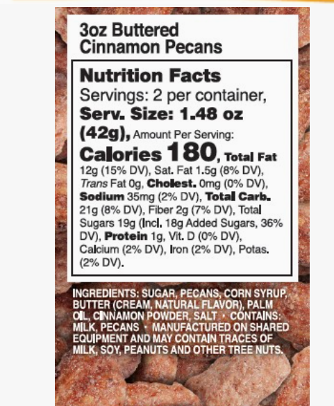 Mascot Buttered Cinnamon Pecans Grab and Go Bag