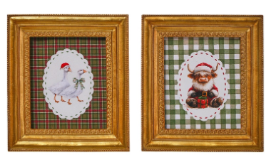 Gold Framed Print -Duck or Highland Cow