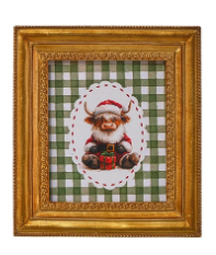 Gold Framed Print -Duck or Highland Cow