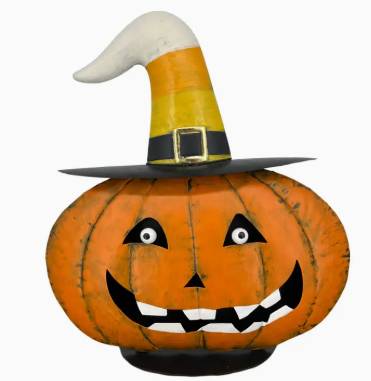 Metal Crazy Candy Corn Hat Halloween Pumpkin – 17.75”