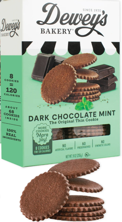 Deweys Bakery Thin Dark Chocolate Mint Cookies