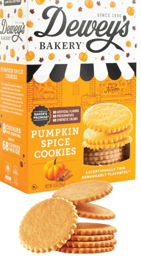 Deweys Bakery Thin Pumpkin Spice Cookies