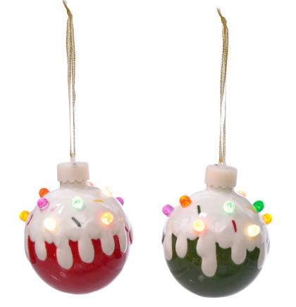 Ceramic LED Ornament With Icing
