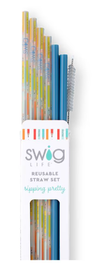 Swig Reusable Straws + Cleaning Brush