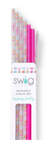 Swig Reusable Straws + Cleaning Brush