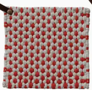 Hazel Mazel Cotton Crocheted Pot Holder With Leather Loop