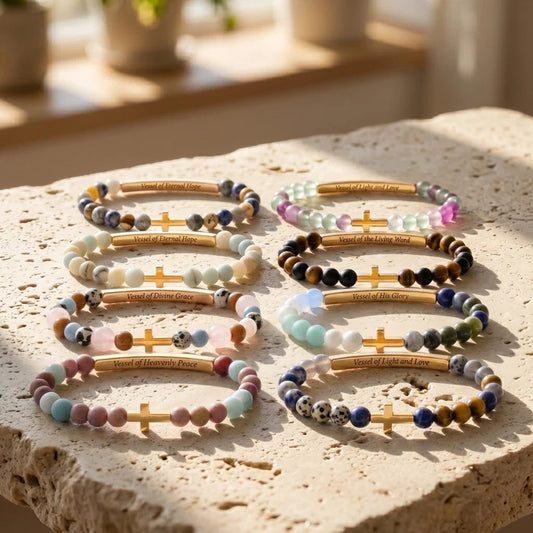Vessels of Purpose Secret Message Bracelet With Cross- Vessel Of Light & Love