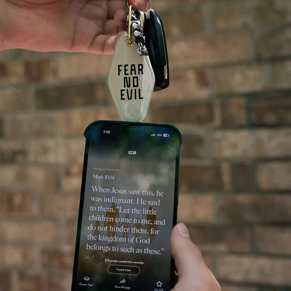 ZOX Fear No Evil Bible Verse Keychain