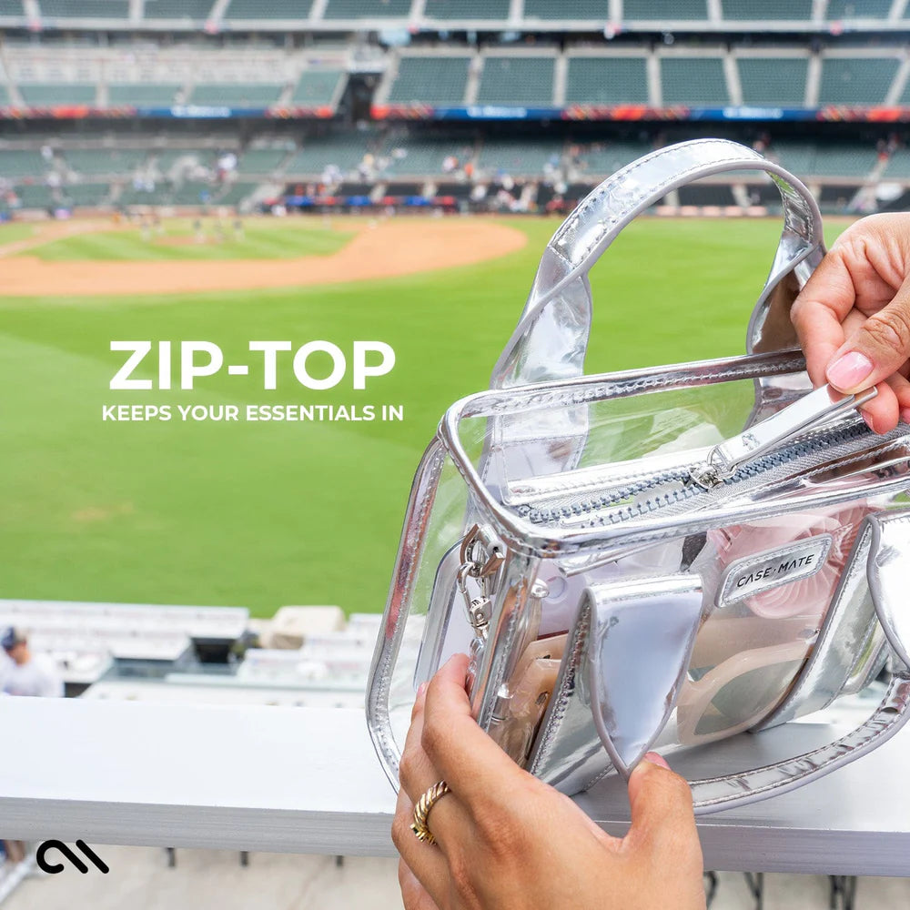Case Mate Clear Stadium Micro Bags- Clear/Silver Chrome
