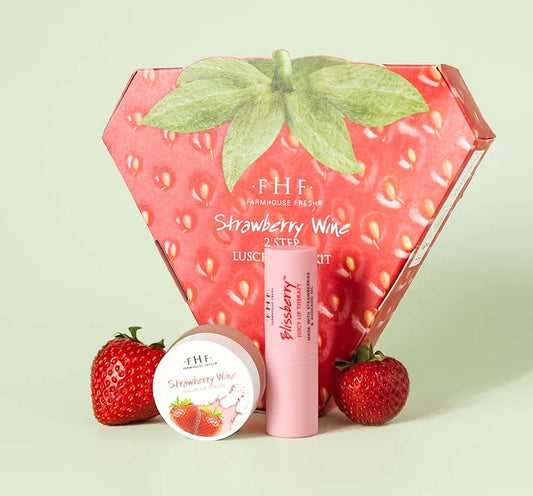 Farmhouse Fresh Strawberry Wine 2-Step Luscious Lip Kit lush lip duo