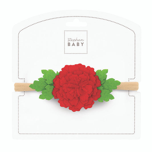 Stephen Baby Felt Headband - Red Rose