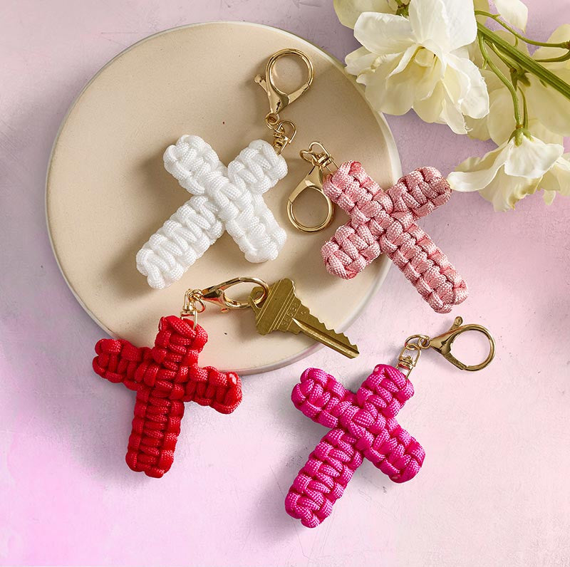 Braided Cross Keychains