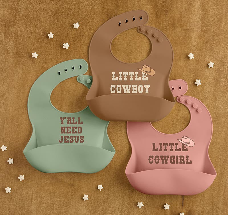 Stephen Baby Silicone Cowboy Bibs