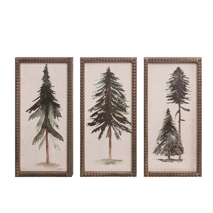 Beaded Edge Winter Tree Box Decor
