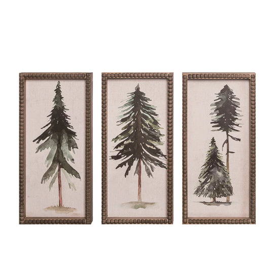 Beaded Edge Winter Tree Box Decor