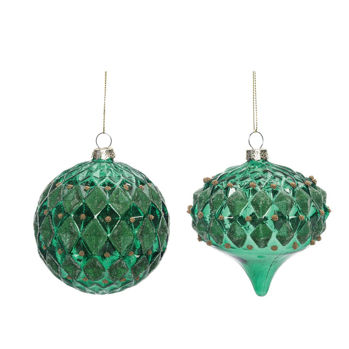 Glass Decorative Green Ornament
