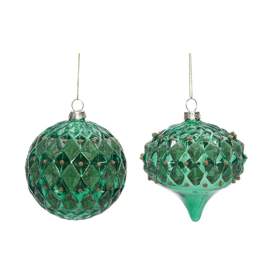 Glass Decorative Green Ornament