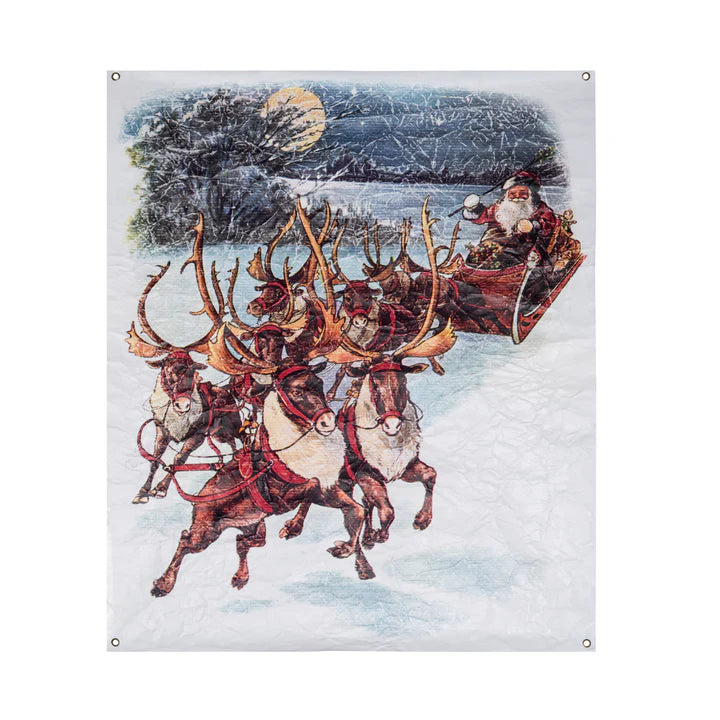 Santa Sleigh Paper Wall Art