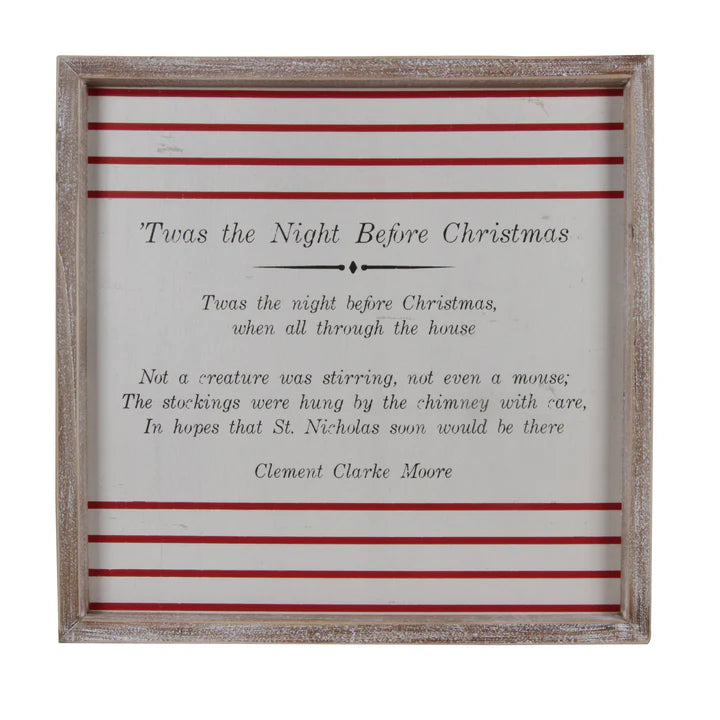 Wood Framed Night Before Christmas Picture