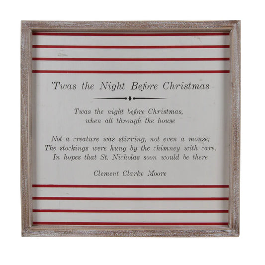 Wood Framed Night Before Christmas Picture