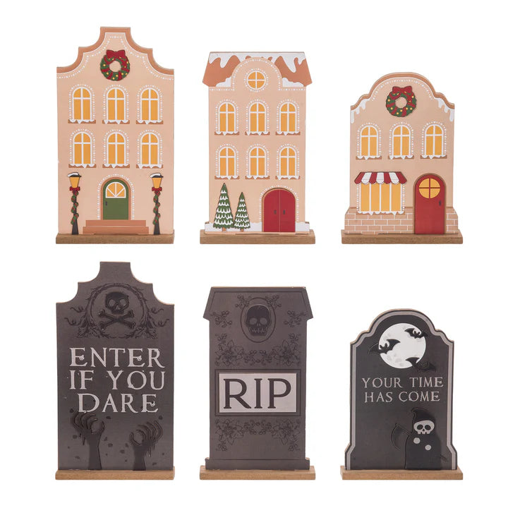 Halloween Wooden Reversible Decor