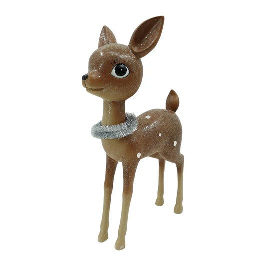 Resin Glittered Spotted Reindeer Figurine