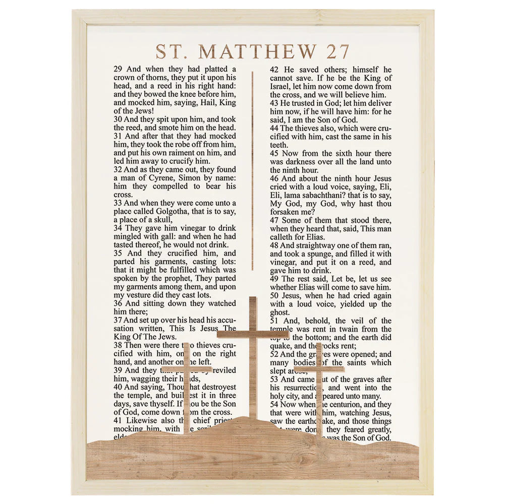 Matthew 27 Crosses Framed Picture