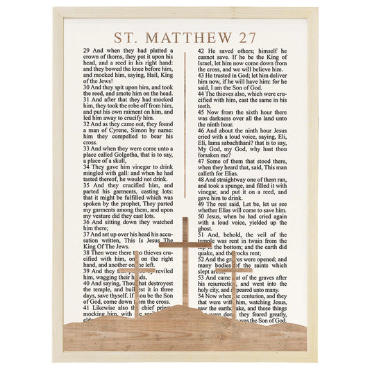 Matthew 27 Crosses Framed Picture