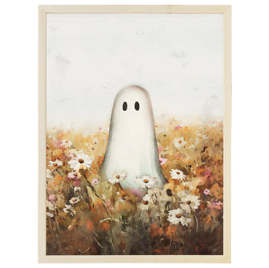 Ghost Flower Patch Wood Framed Wall Art