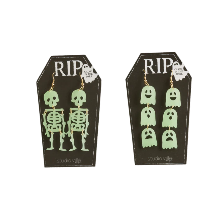 Glow In The Dark Acrylic Halloween Earrings