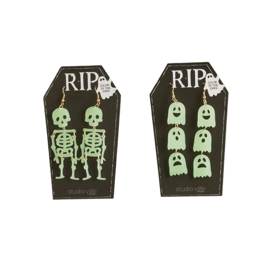Glow In The Dark Acrylic Halloween Earrings
