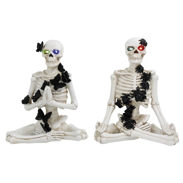 Light Up Resin Yoga Skeleton