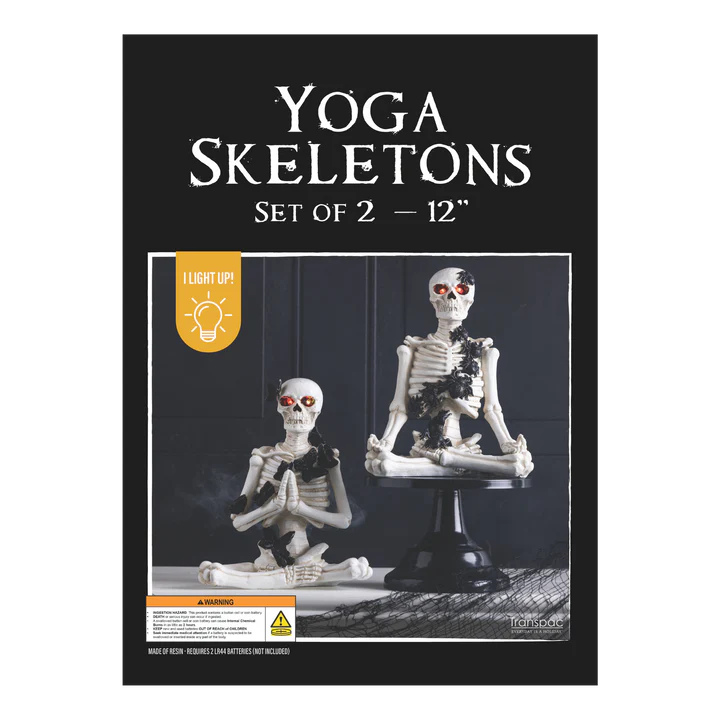 Light Up Resin Yoga Skeleton