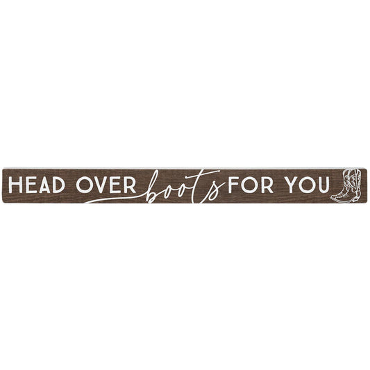 Head Over Boots Wood Block Sign