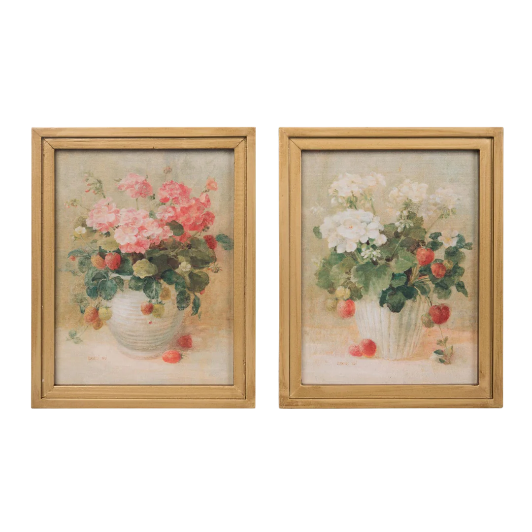 Strawberry Floral Canvas Art