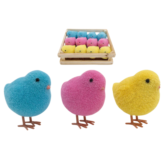 Mini Resin Flocked Chicks