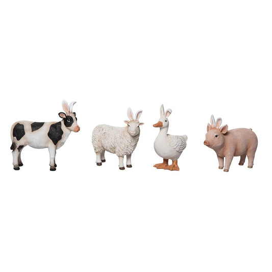Resin Easter Bunny Farm Figures