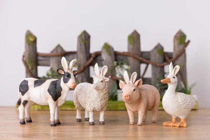 Resin Easter Bunny Farm Figures