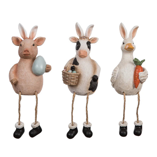 Resin Farm Animal Easter Shelf Sitter