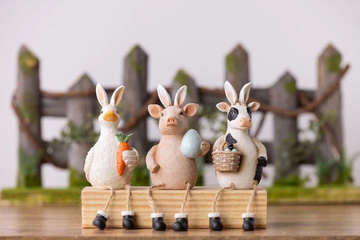 Resin Farm Animal Easter Shelf Sitter