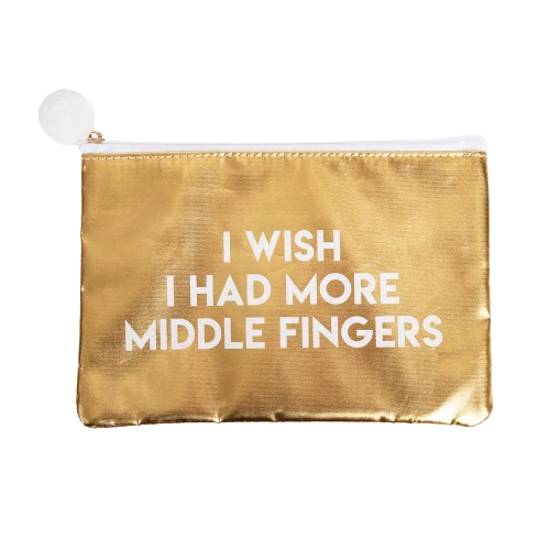 More Middle Fingers Gold Cosmetic Bag
