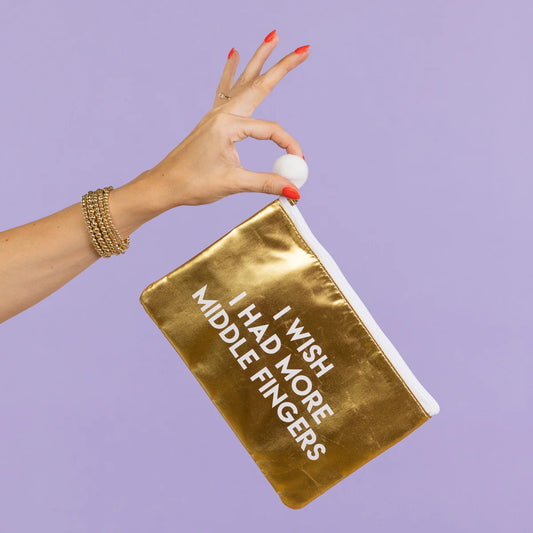 More Middle Fingers Gold Cosmetic Bag