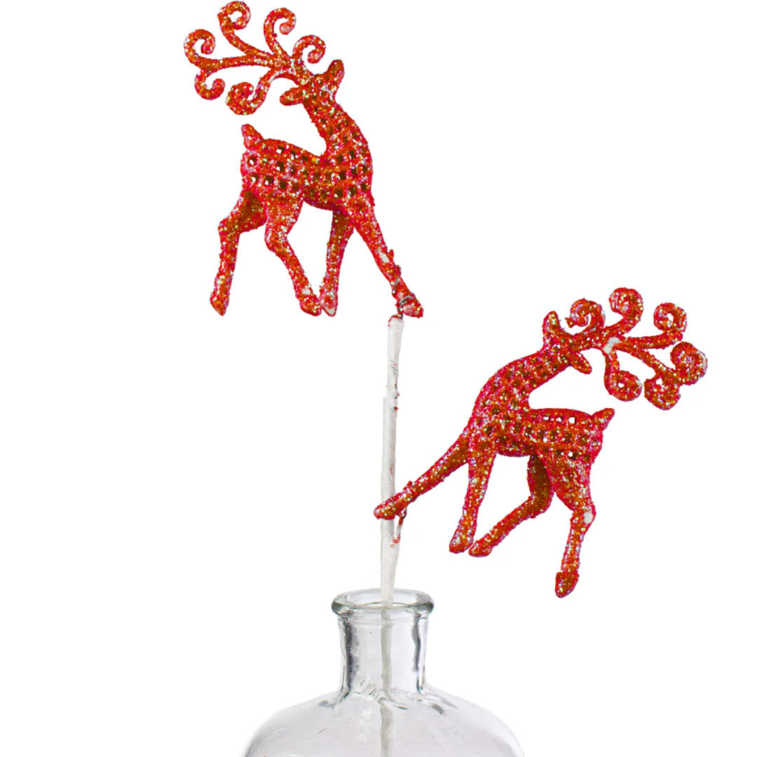 Red Glitter Deer Spray