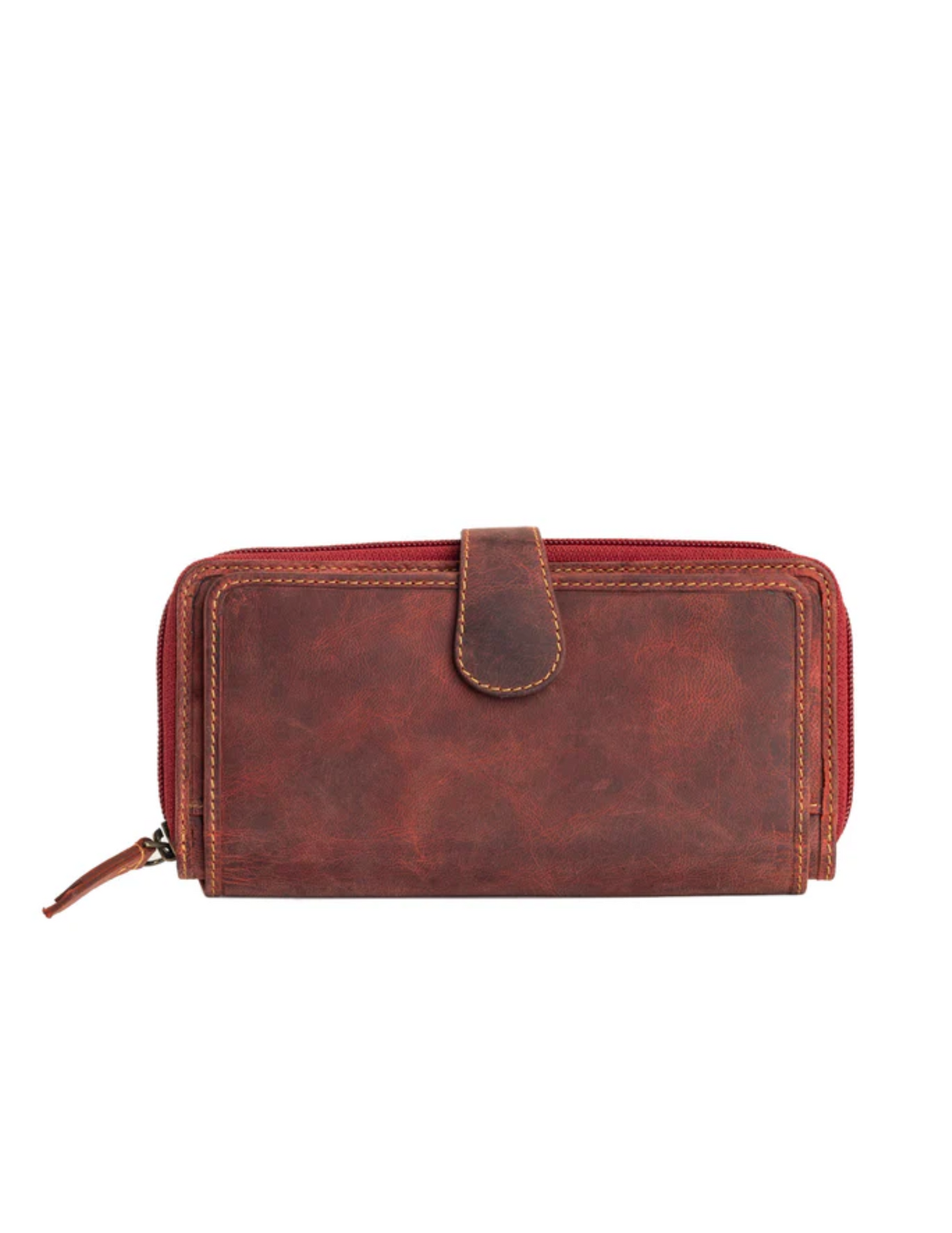 Myra Western Fork Deluxe Wallet in Red Russet