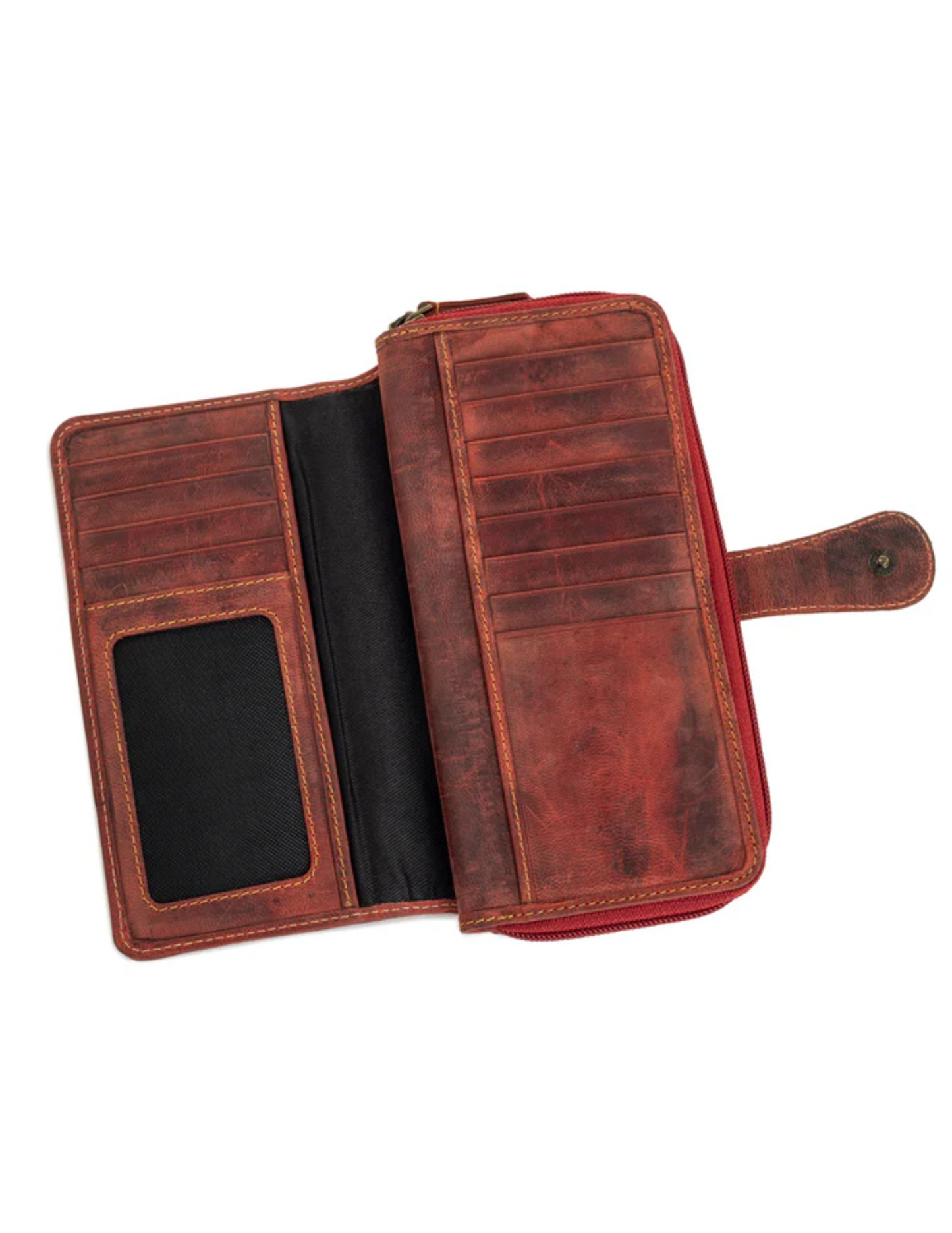 Myra Western Fork Deluxe Wallet in Red Russet