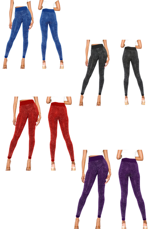 One Size Bling Bling Two Sided Rhinestone Leggings