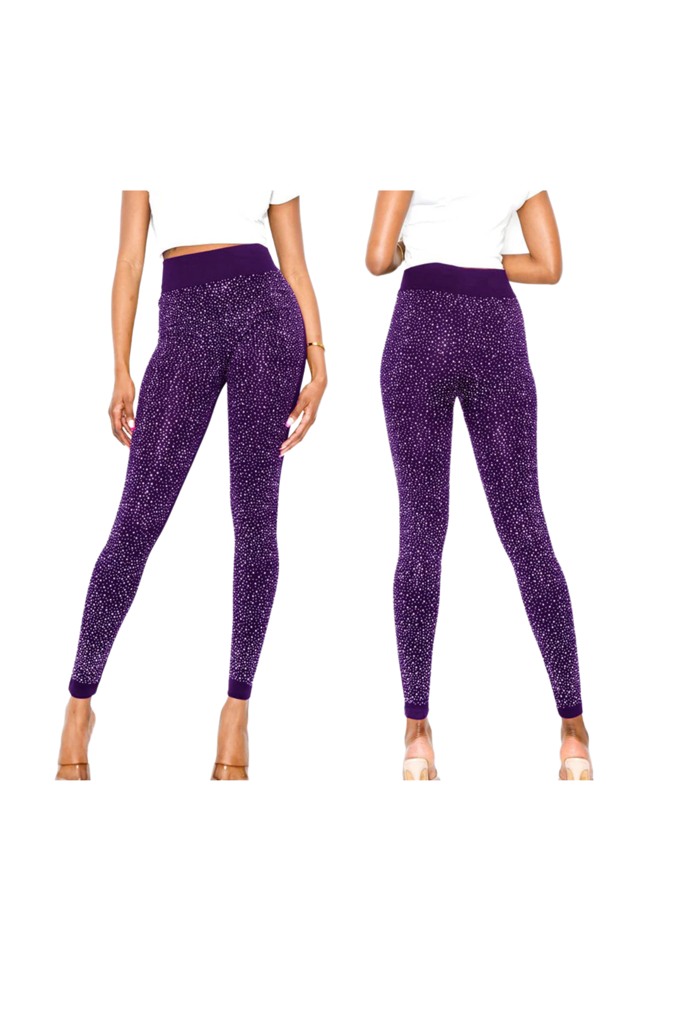 One Size Bling Bling Two Sided Rhinestone Leggings