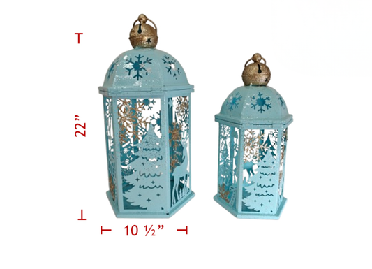 Blue Metal Christmas Lanterns